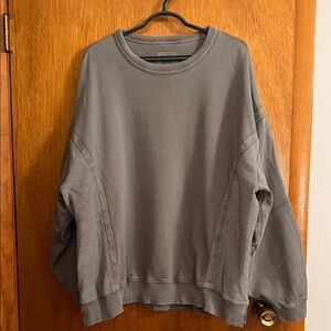 aerie Oversized Crewneck Sweatshirt in Gray
